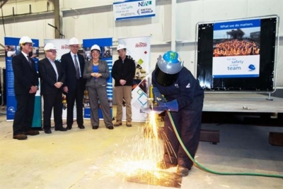 First Steel Cut Marks Beginning of Living Quarters Fabrication